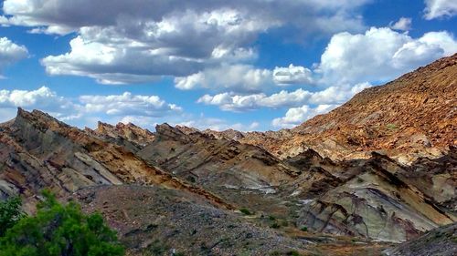 Panoramic view of mountains against sky