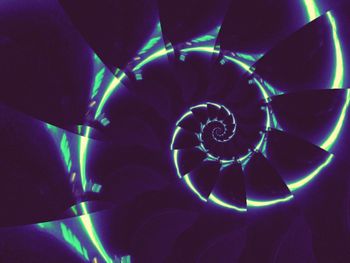 Illuminated spiral staircase