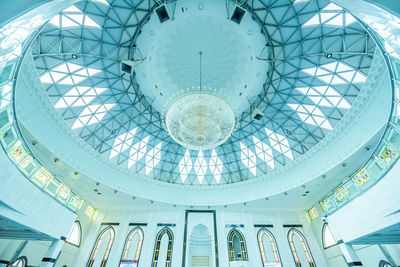 Low angle view of skylight in building