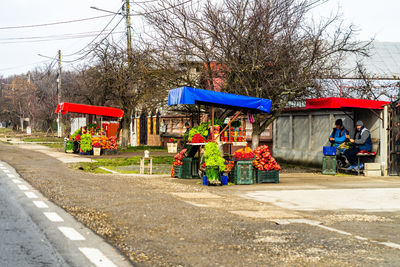 Group of people by the road