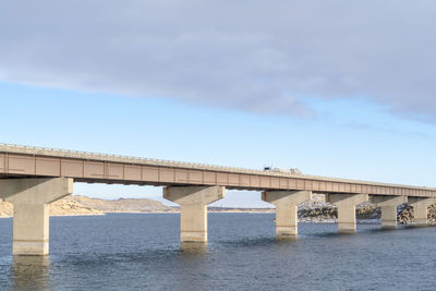 Bridge over sea against sky