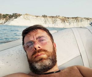 Portrait of man in sea