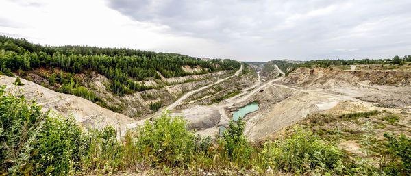 Kaolin quarry panoramic view