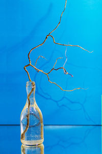 Close-up of glass bottle on table