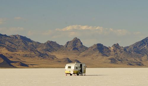 Scenic view of mountain range against sky