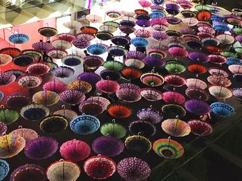 Full frame shot of multi colored lanterns