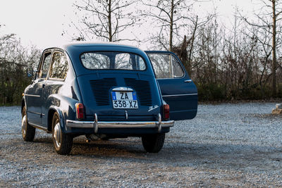View of empty road on field