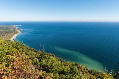 High angle view of sea against sky