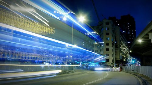 Light trails at night