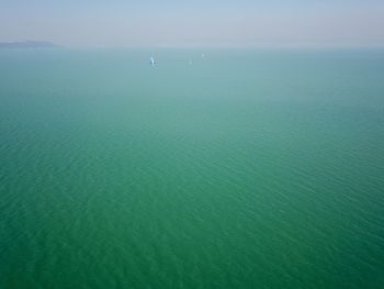 High angle view of sea against sky