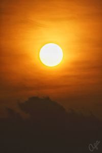 Scenic view of silhouette landscape against romantic sky at sunset