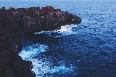 Rock formation in sea