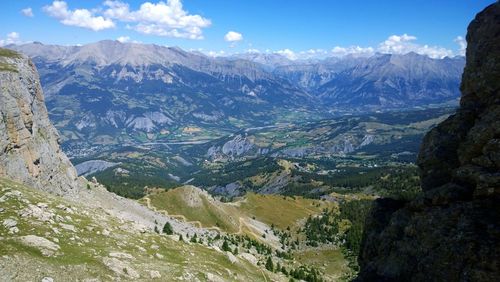 Scenic view of mountains against sky