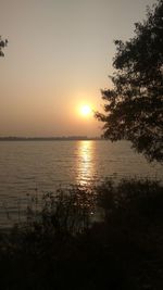 Scenic view of sea during sunset