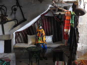 View of toys hanging in house
