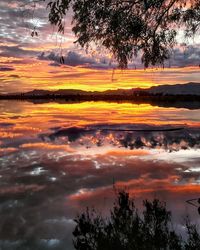 Scenic view of dramatic sky during sunset