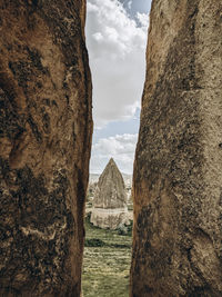 Scenic view of rock formations against sky