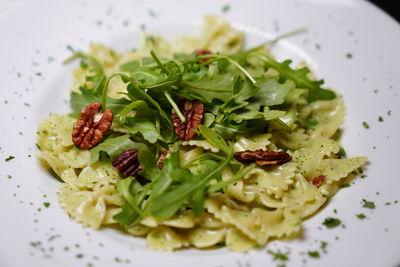 High angle view of meal served in plate