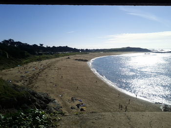 High angle view of beach against sky