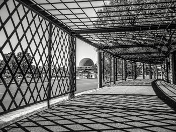 Empty covered footpath in city