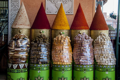 Row of objects for sale