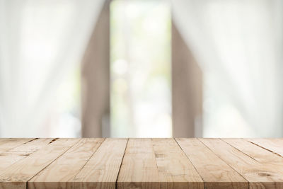 Close-up of wooden table