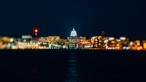 Illuminated city at night