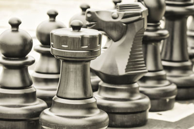 Close-up of chess pieces