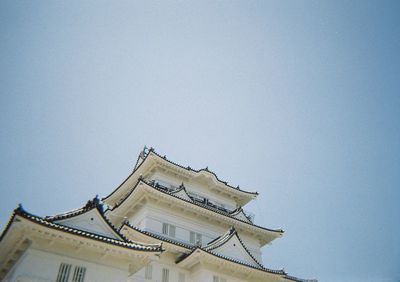 Low angle view of temple building against clear sky