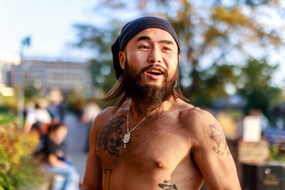 Young man with tattoos