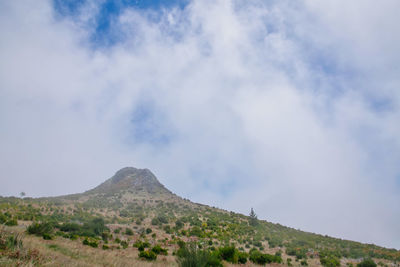 Low angle view of mountain against sky