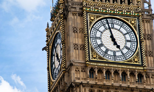 Low angle view of clock on big ben