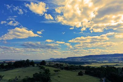 Scenic view of landscape against sky during sunset