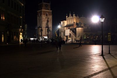 City lit up at night