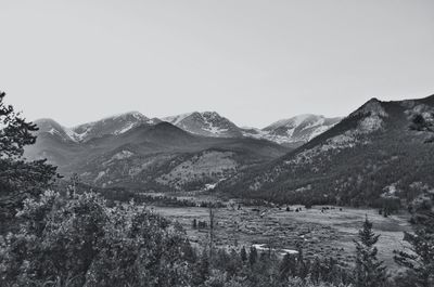 Scenic view of mountains against clear sky