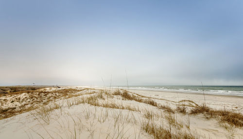 Scenic view of beach against sky