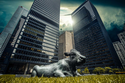 View of skyscrapers in city