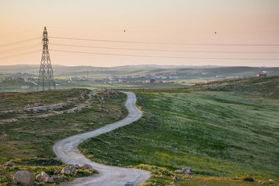 Scenic view of land against sky