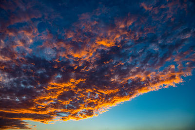 Low angle view of sky at sunset