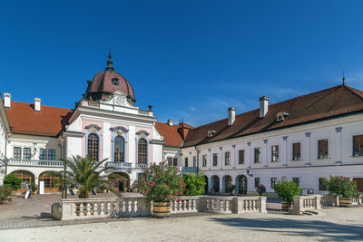 Historic building against clear blue sky