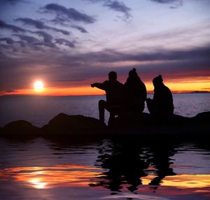 Scenic view of sea at sunset