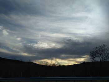 Scenic view of silhouette landscape against sky during sunset