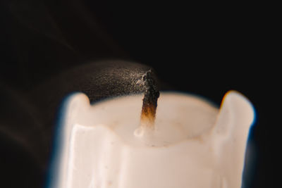 Close-up of illuminated candle