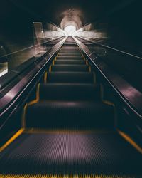 Low angle view of escalator