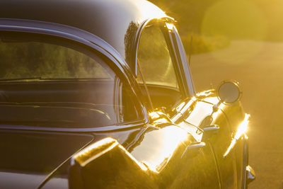 Close-up of yellow car