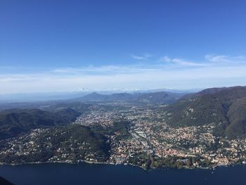 Aerial view of cityscape against sky