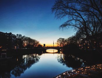 Reflection of trees in river