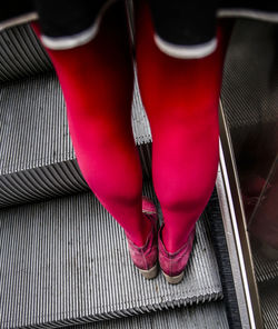 Close-up view of red mirror