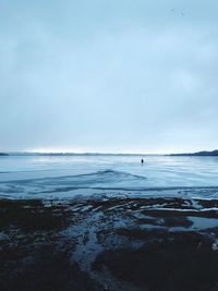 Ice on the lake in winter