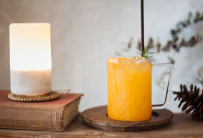 Close-up of drink on table